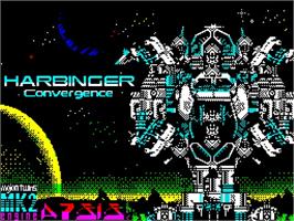 Title screen of Harbinger - Convergence - Convergence - Side A on the Sinclair ZX Spectrum.