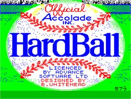 Title screen of HardBall! on the Sinclair ZX Spectrum.