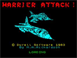 Title screen of Harrier Attack on the Sinclair ZX Spectrum.