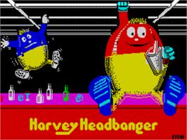 Title screen of Harvey Headbanger on the Sinclair ZX Spectrum.