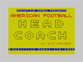 Title screen of Head Coach on the Sinclair ZX Spectrum.