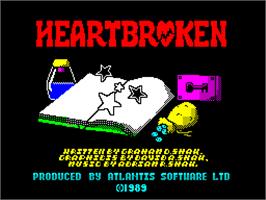 Title screen of Heart Broken - Adventure 3 on the Sinclair ZX Spectrum.