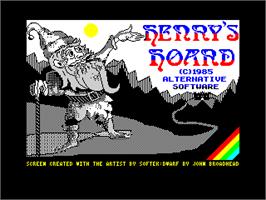 Title screen of Henry's Hoard on the Sinclair ZX Spectrum.