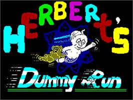 Title screen of Herbert's Dummy Run on the Sinclair ZX Spectrum.