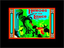 Title screen of Heroes Of The Lance on the Sinclair ZX Spectrum.