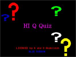 Title screen of Hi Q Quiz on the Sinclair ZX Spectrum.