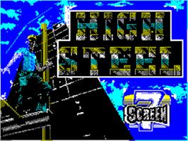 Title screen of High Steel on the Sinclair ZX Spectrum.