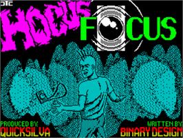 Title screen of Hocus Focus on the Sinclair ZX Spectrum.