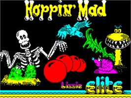 Title screen of Hopping Mad on the Sinclair ZX Spectrum.