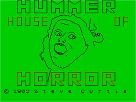 Title screen of Hummer House Of Horror on the Sinclair ZX Spectrum.