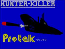 Title screen of Hunter Killer on the Sinclair ZX Spectrum.