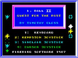 Title screen of I Ball 2 on the Sinclair ZX Spectrum.