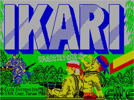 Title screen of Ikari Warriors on the Sinclair ZX Spectrum.