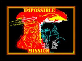 Title screen of Impossible Mission on the Sinclair ZX Spectrum.
