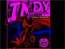 Title screen of Indiana Jones and The Fate of Atlantis: The Action Game on the Sinclair ZX Spectrum.