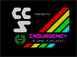 Title screen of Insurgency on the Sinclair ZX Spectrum.