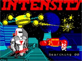 Title screen of Intensity on the Sinclair ZX Spectrum.
