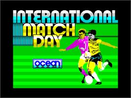 Title screen of International Match Day on the Sinclair ZX Spectrum.