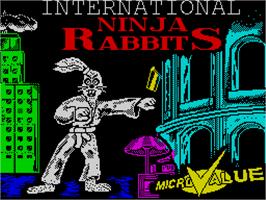 Title screen of International Ninja Rabbits on the Sinclair ZX Spectrum.