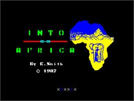Title screen of Into Africa on the Sinclair ZX Spectrum.
