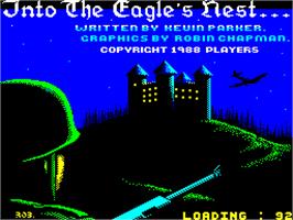 Title screen of Into the Eagle's Nest on the Sinclair ZX Spectrum.