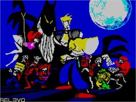 Title screen of Invasion Of The Zombie Monsters on the Sinclair ZX Spectrum.