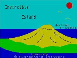 Title screen of Invincible Island on the Sinclair ZX Spectrum.