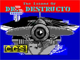 Title screen of Island Of Dr. Destructo, The on the Sinclair ZX Spectrum.