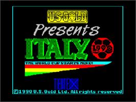 Title screen of Italy 1990 on the Sinclair ZX Spectrum.