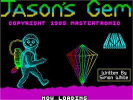 Title screen of Jason's Gem on the Sinclair ZX Spectrum.