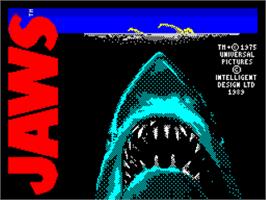 Title screen of Jaws on the Sinclair ZX Spectrum.