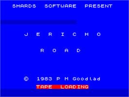 Title screen of Jericho Road on the Sinclair ZX Spectrum.