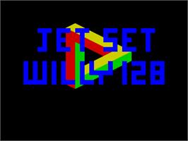 Title screen of Jet Set Willy 128k on the Sinclair ZX Spectrum.