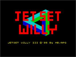Title screen of Jet Set Willy 3 on the Sinclair ZX Spectrum.