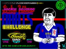 Title screen of Jocky Wilson's Darts Challenge on the Sinclair ZX Spectrum.