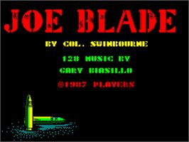 Title screen of Joe Blade 3 on the Sinclair ZX Spectrum.