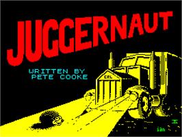 Title screen of Juggernaut on the Sinclair ZX Spectrum.