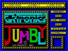 Title screen of Jumbly on the Sinclair ZX Spectrum.