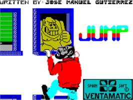 Title screen of Jump! on the Sinclair ZX Spectrum.
