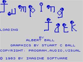 Title screen of Jumping Jack on the Sinclair ZX Spectrum.