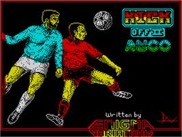 Title screen of Kick Off 2 on the Sinclair ZX Spectrum.