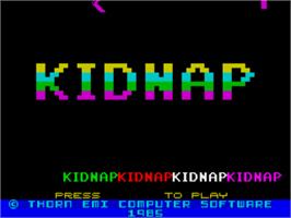 Title screen of Kidnap on the Sinclair ZX Spectrum.