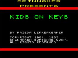 Title screen of Kids On Keys on the Sinclair ZX Spectrum.
