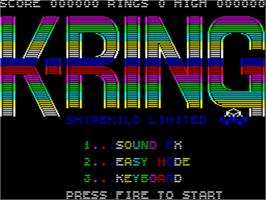 Title screen of Killer Ring on the Sinclair ZX Spectrum.