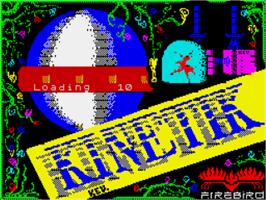 Title screen of Kinetik on the Sinclair ZX Spectrum.