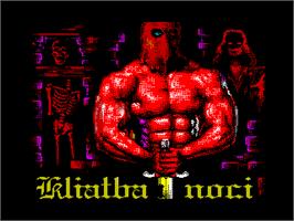 Title screen of Kliatba Noci on the Sinclair ZX Spectrum.