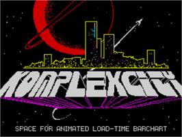 Title screen of Komplex City on the Sinclair ZX Spectrum.