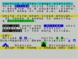 Title screen of Korth Trilogy, The 3 - Into The Empire on the Sinclair ZX Spectrum.