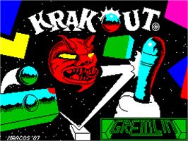 Title screen of Krakout on the Sinclair ZX Spectrum.