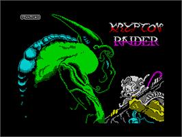 Title screen of Krypton Raiders on the Sinclair ZX Spectrum.